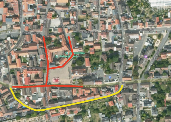 Luftbild Sperrung Bachgaufest