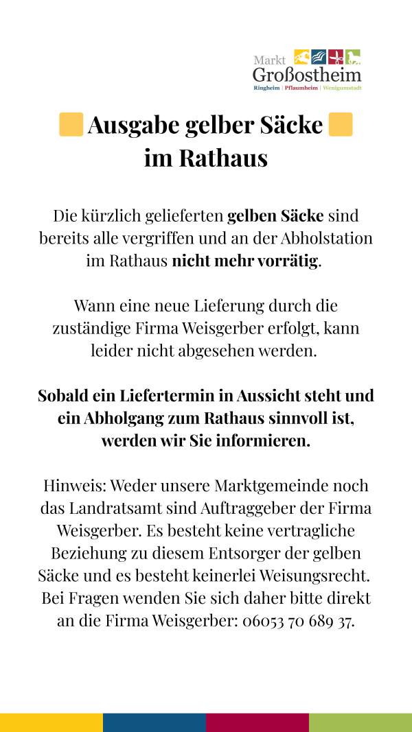 Gelbe Säcke nicht verfügbar1