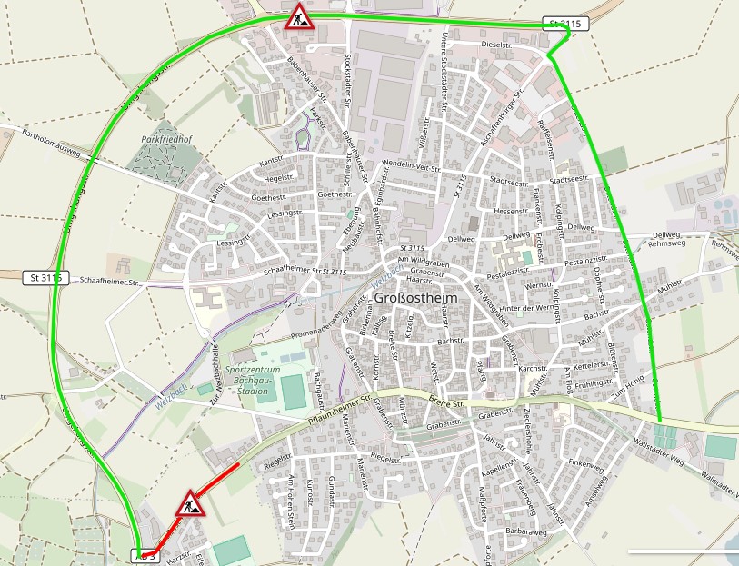 159 Sperrung der Kreisstraße AB 3 in Großostheim
