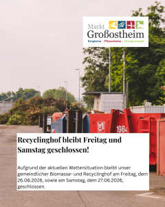 Recyclinghof am 26. und 27. Juni geschlossen_Website