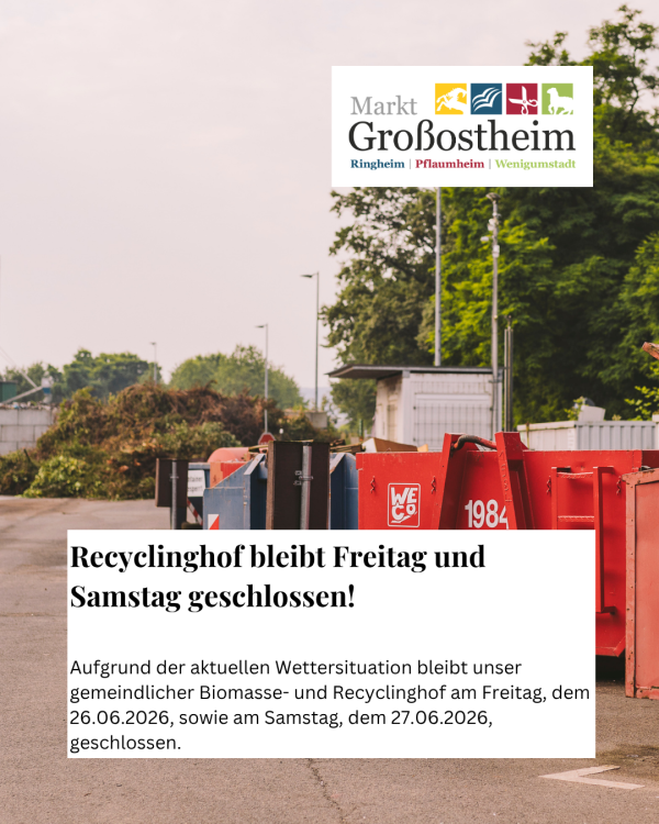 Recyclinghof am 26. und 27. Juni geschlossen_Website