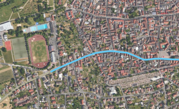 Luftbild_Geschwindigkeitsreduzierung_Turmstraße_Pflaumheimer_Straße Luftbild_Geschwindigkeitsreduzierung_Turmstraße_Pflaumheimer_Straße