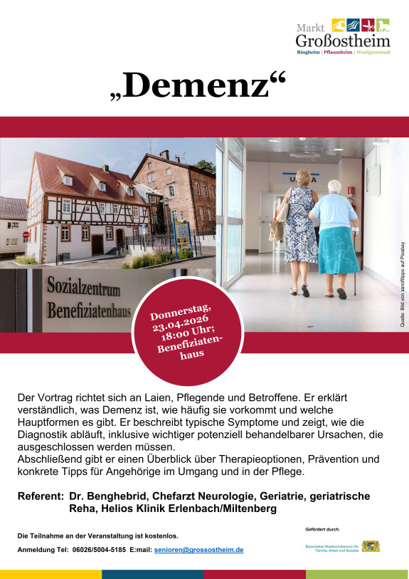 Plakat Vortrag Demenz