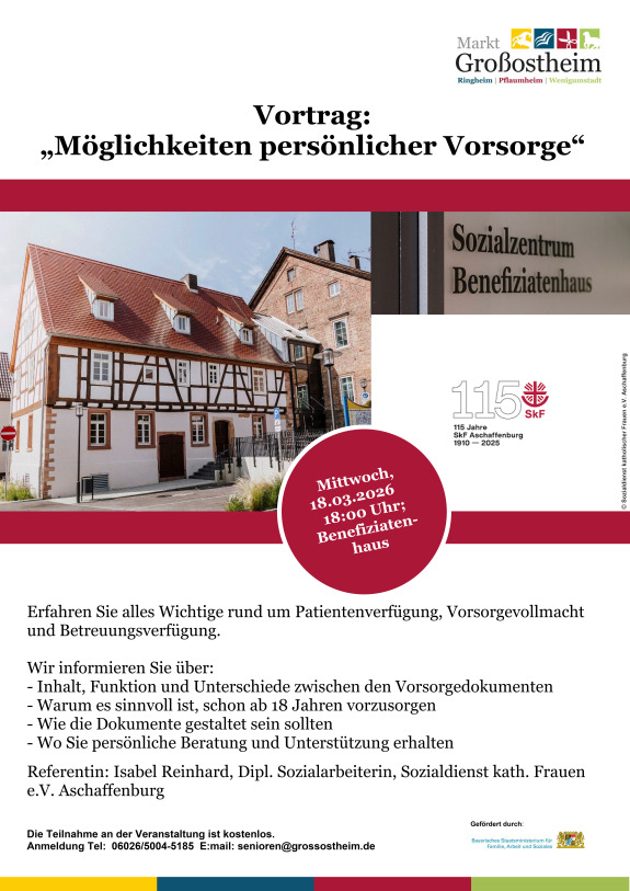 Plakat neu Vortrag SkF Vorsorgeplanung