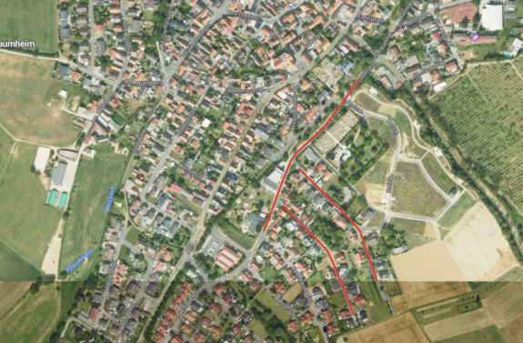 Luftbild_Bekanntmachung_Vollsperrung_Am Bergweg_Am_Eckpfad_Rudelzauer_Straße