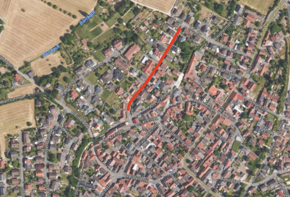 Luftbild_Bekanntmachung_Vollsperrung_Gartenstraße